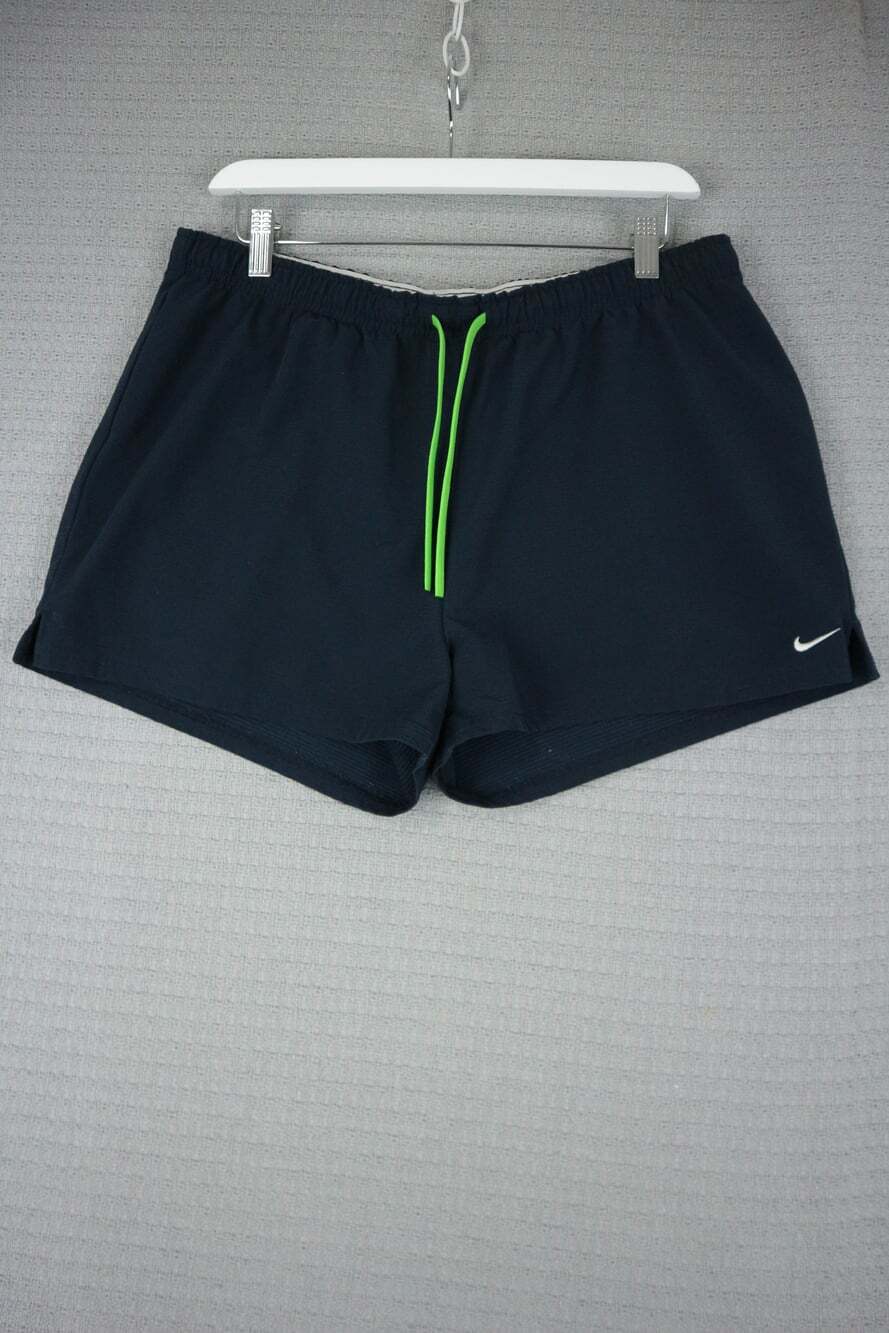Nike Sphere Dry Men's Athletic Running Shorts Dark Navy Blue Green Drawstring Si